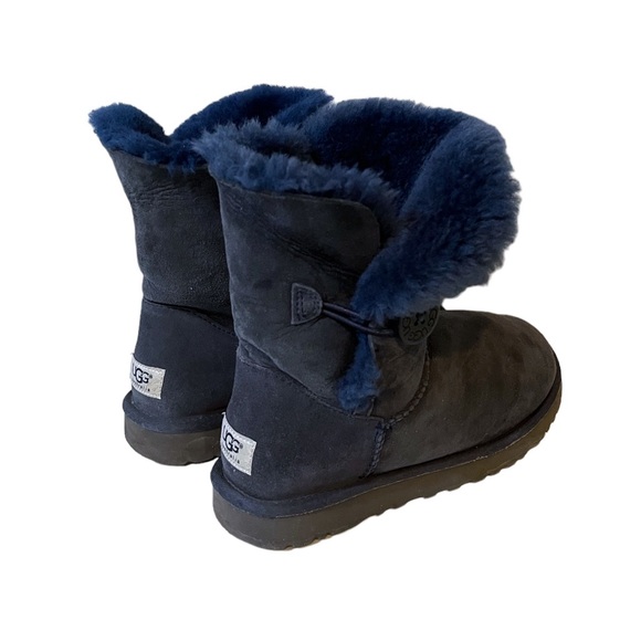 Ugg Bailey Button Navy Boots - Picture 4 of 10